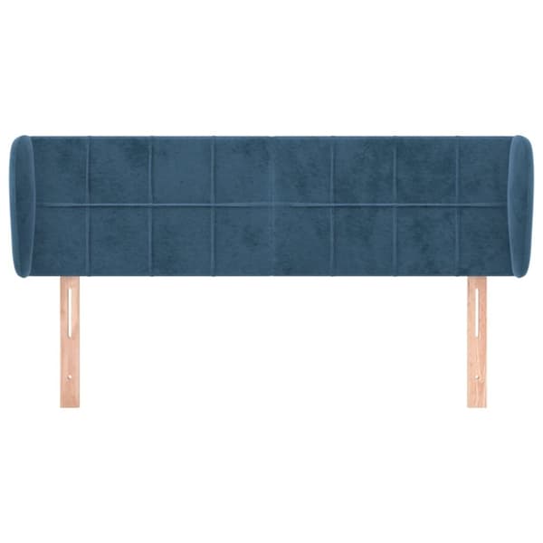 vidaXL sengegavl med kanter 147x23x78/88 cm fløjl mørkeblå