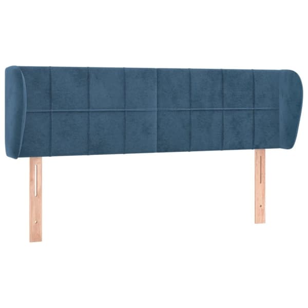 vidaXL sengegavl med kanter 147x23x78/88 cm fløjl mørkeblå