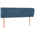 Miniatyrbillede 2 af 9: vidaXL sengegavl med kanter 147x23x78/88 cm fløjl mørkeblå