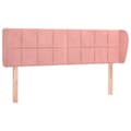 Miniatyrbillede 2 af 9: vidaXL sengegavl med kanter 147x23x78/88 cm fløjl lyserød