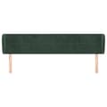 Miniatyrbillede 3 af 7: vidaXL sengegavl med kanter 163x23x78/88 cm fløjl mørkegrøn