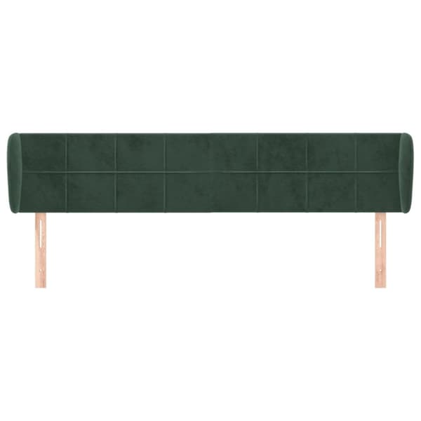 vidaXL sengegavl med kanter 183x23x78/88 cm fløjl mørkegrøn