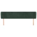 Miniatyrbillede 3 af 9: vidaXL sengegavl med kanter 183x23x78/88 cm fløjl mørkegrøn