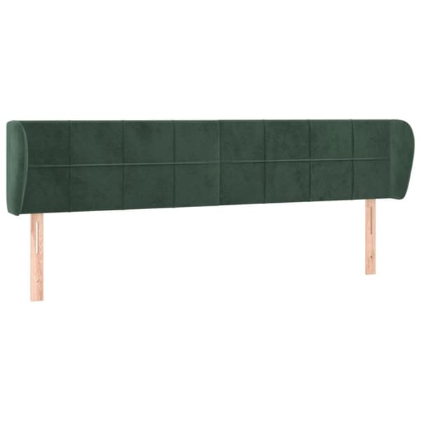 vidaXL sengegavl med kanter 183x23x78/88 cm fløjl mørkegrøn
