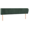 Miniatyrbillede 2 af 9: vidaXL sengegavl med kanter 183x23x78/88 cm fløjl mørkegrøn