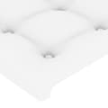 Miniatyrbillede 5 af 9: vidaXL sengegavl med kanter 163x23x78/88 cm kunstlæder hvid