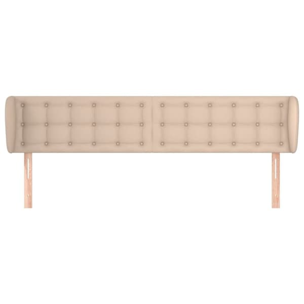 vidaXL sengegavl med kanter 163x23x78/88 cm kunstlæder cappuccino