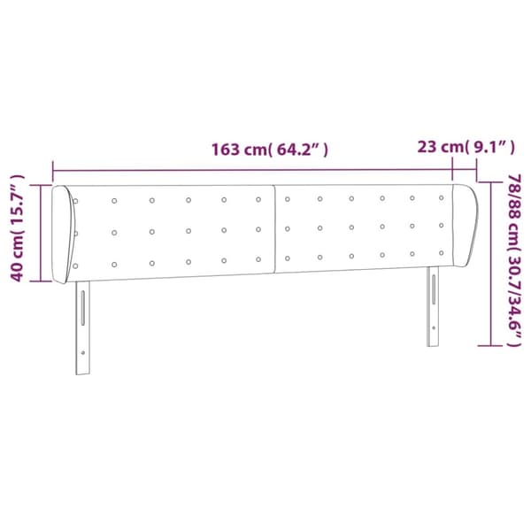 vidaXL sengegavl med kanter 163x23x78/88 cm kunstlæder cappuccino
