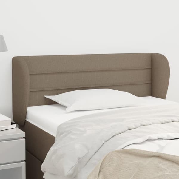 vidaXL sengegavl med kanter 93x23x78/88 cm stof gråbrun