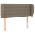Miniatyrbillede 1 af 9: vidaXL sengegavl med kanter 93x23x78/88 cm stof gråbrun