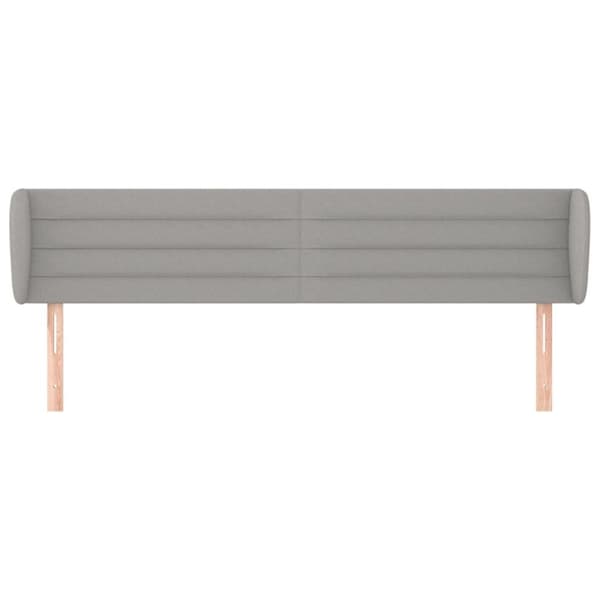 vidaXL sengegavl med kanter 147x23x78/88cm stof lysegrå