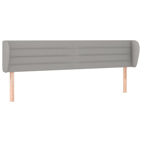 vidaXL sengegavl med kanter 147x23x78/88cm stof lysegrå