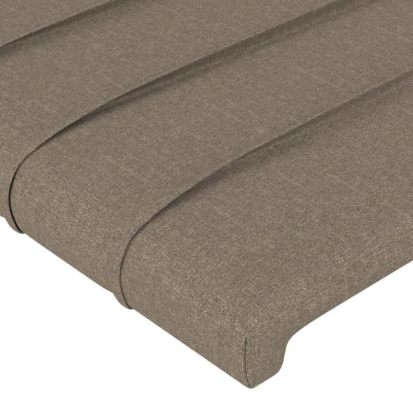 vidaXL sengegavl med kanter 163x23x78/88 cm stof gråbrun
