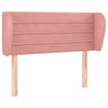 Miniatyrbillede 2 af 9: vidaXL sengegavl med kanter 103x23x78/88 cm fløjl lyserød