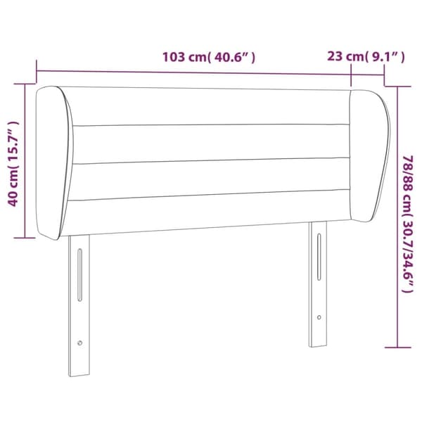 vidaXL sengegavl med kanter 103x23x78/88 cm fløjl mørkegrøn