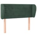 Miniatyrbillede 2 af 9: vidaXL sengegavl med kanter 103x23x78/88 cm fløjl mørkegrøn