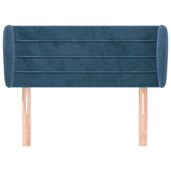 vidaXL sengegavl med kanter 103x23x78/88 cm fløjl mørkeblå