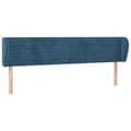 Miniatyrbillede 2 af 9: vidaXL sengegavl med kanter 163x23x78/88 cm fløjl mørkeblå