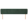 Miniatyrbillede 3 af 9: vidaXL sengegavl med kanter 203x23x78/88 cm fløjl mørkegrøn
