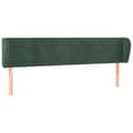 Miniatyrbillede 2 af 9: vidaXL sengegavl med kanter 203x23x78/88 cm fløjl mørkegrøn