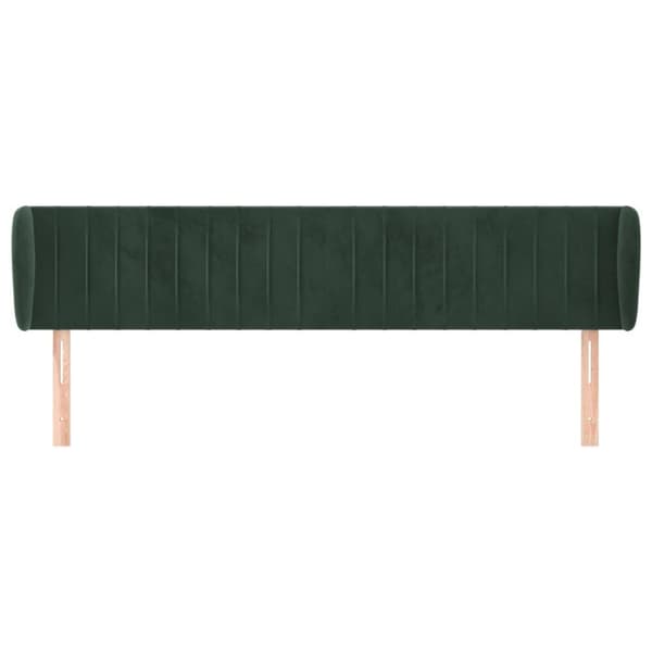 vidaXL Sänggavel med kanter mörkgrön 163x23x78/88 cm sammet