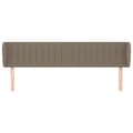 Miniatyrbillede 3 af 9: vidaXL sengegavl med kanter 203x23x78/88 cm stof gråbrun
