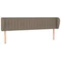 Miniatyrbillede 1 af 9: vidaXL sengegavl med kanter 203x23x78/88 cm stof gråbrun