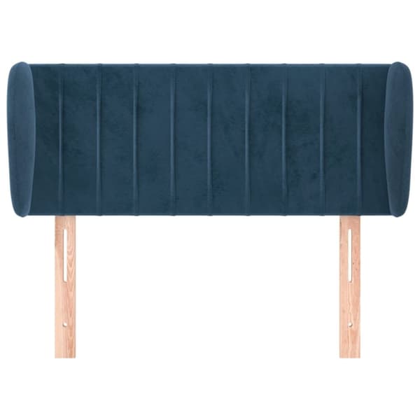 vidaXL sengegavl med kanter 93x23x78/88 cm fløjl mørkeblå