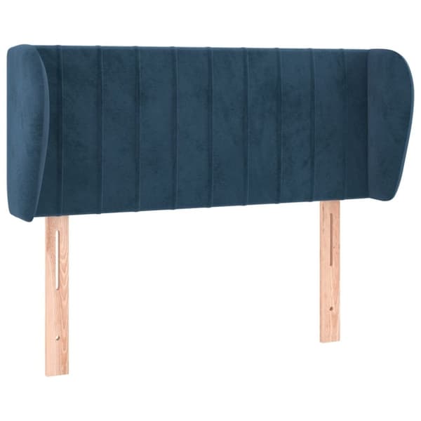vidaXL sengegavl med kanter 93x23x78/88 cm fløjl mørkeblå