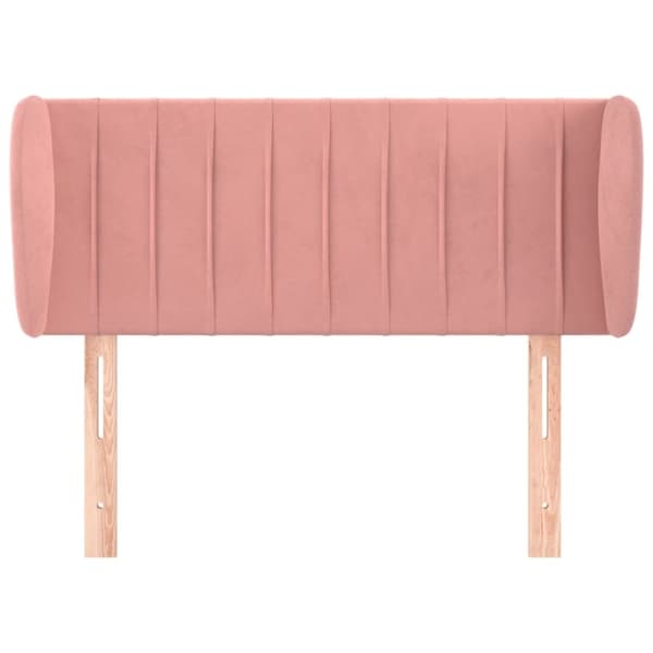 vidaXL sengegavl med kanter 93x23x78/88 cm fløjl lyserød