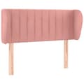 Miniatyrbillede 2 af 9: vidaXL sengegavl med kanter 103x23x78/88 cm fløjl lyserød