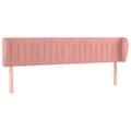 Miniatyrbillede 2 af 9: vidaXL sengegavl med kanter 163x23x78/88 cm fløjl lyserød