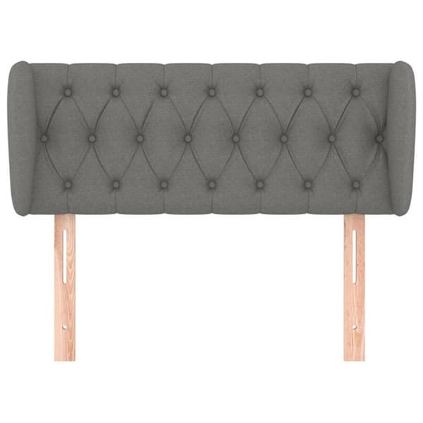 vidaXL sengegavl med kanter 103x23x78/88 cm stof mørkegrå