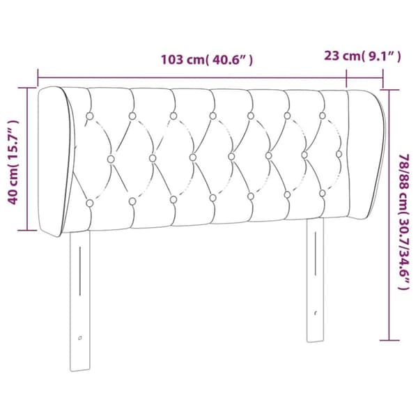 vidaXL sengegavl med kanter 103x23x78/88 cm stof mørkegrå