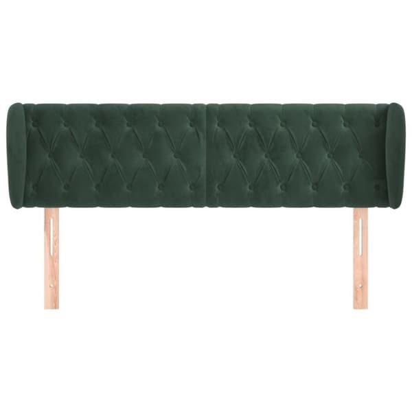 vidaXL Sänggavel med kanter mörkgrön 163x23x78/88 cm sammet