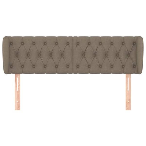 vidaXL sengegavl med kanter 147x23x78/88 cm stof gråbrun