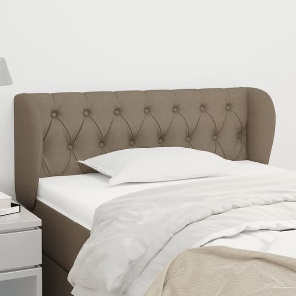 vidaXL sengegavl med kanter 103x23x78/88 cm stof gråbrun