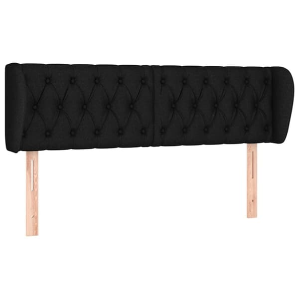 vidaXL sengegavl med kanter 163x23x78/88 cm stof sort