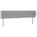 Miniatyrbillede 2 af 9: vidaXL sengegavl med kanter 203x23x78/88cm stof lysegrå