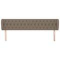 Miniatyrbillede 3 af 9: vidaXL sengegavl med kanter 183x23x78/88 cm stof gråbrun