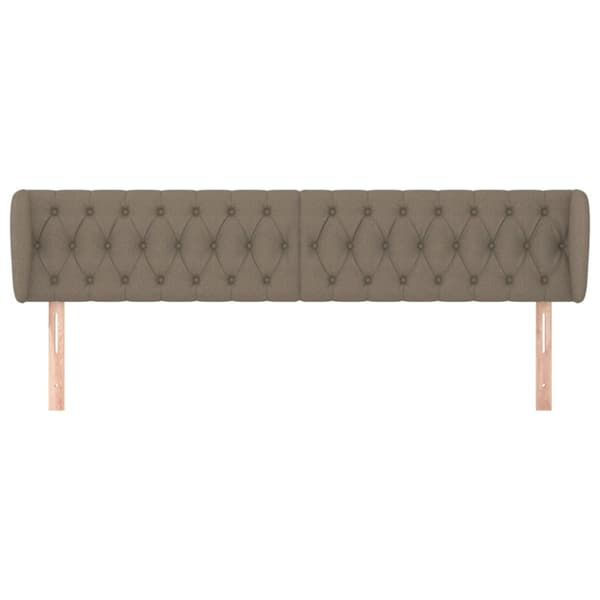 vidaXL sengegavl med kanter 183x23x78/88 cm stof gråbrun