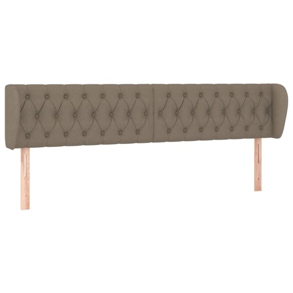 vidaXL sengegavl med kanter 183x23x78/88 cm stof gråbrun