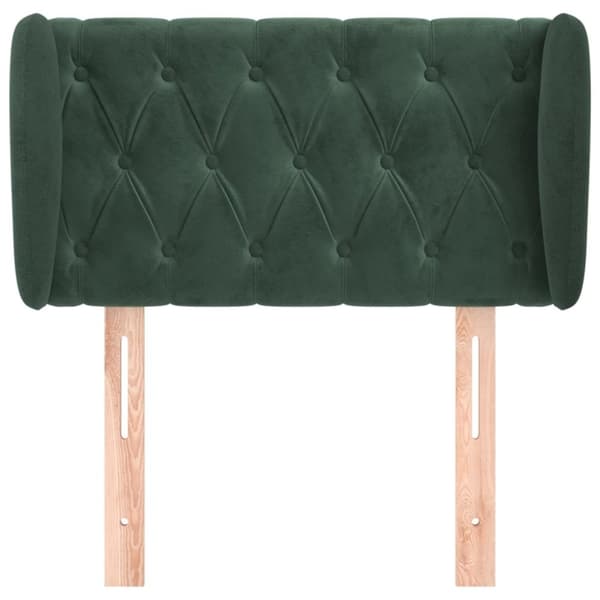 vidaXL sengegavl med kanter 83x23x78/88 cm fløjl mørkegrøn