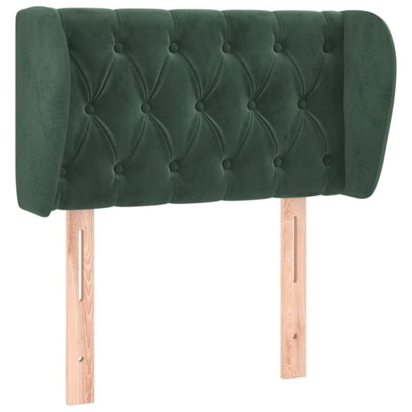 vidaXL sengegavl med kanter 83x23x78/88 cm fløjl mørkegrøn