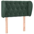Miniatyrbillede 2 af 9: vidaXL sengegavl med kanter 83x23x78/88 cm fløjl mørkegrøn