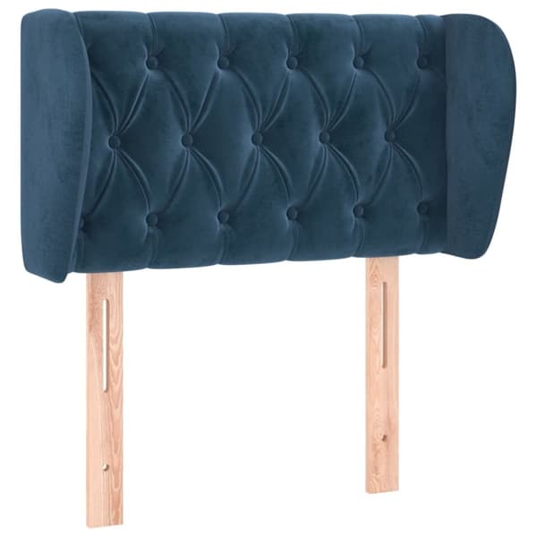 vidaXL sengegavl med kanter 83x23x78/88 cm fløjl mørkeblå