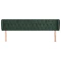 Miniatyrbillede 3 af 9: vidaXL sengegavl med kanter 183x23x78/88 cm fløjl mørkegrøn