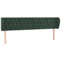 Miniatyrbillede 2 af 9: vidaXL sengegavl med kanter 183x23x78/88 cm fløjl mørkegrøn