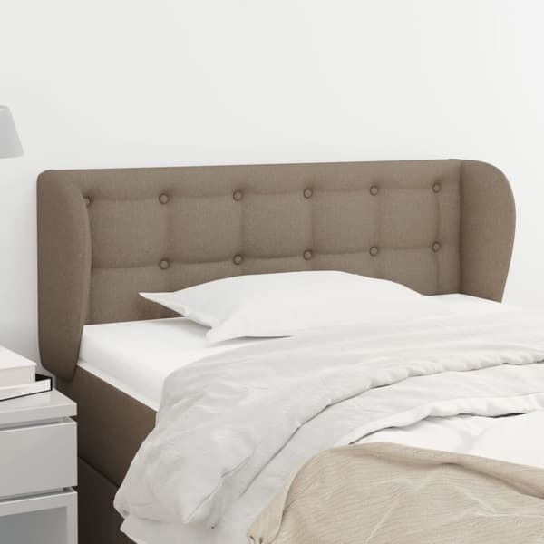 vidaXL sengegavl med kanter 83x23x78/88 cm stof gråbrun