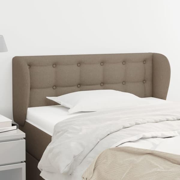 vidaXL sengegavl med kanter 93x23x78/88 cm stof gråbrun